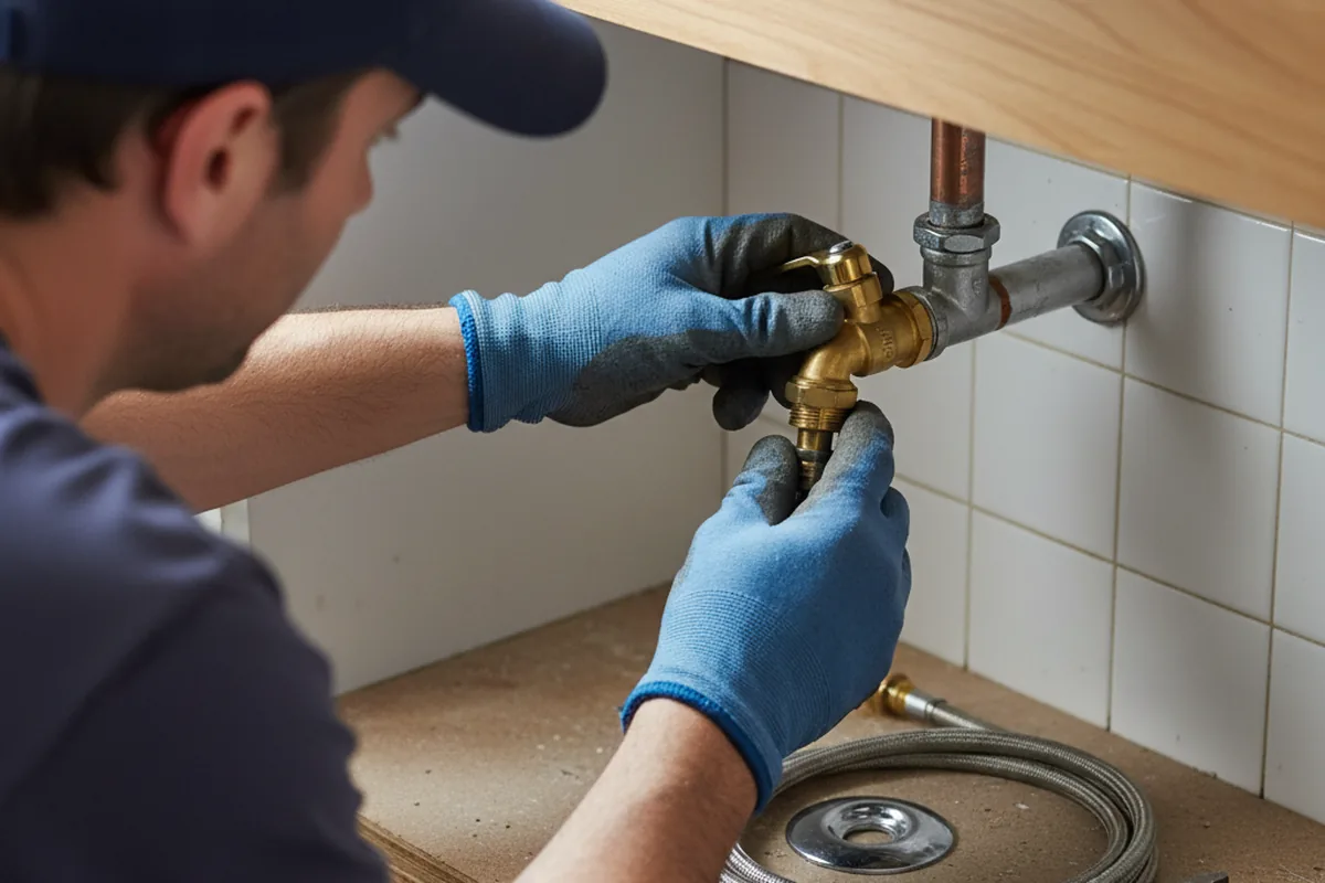 Shutoff valve and fitting work during Emergency Plumbing in Hicksville